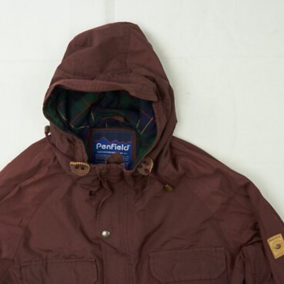 Penfield 60/40 Kasson Anorak Hooded Flannel Lined Parka in Burgundy - Size M - Picture 7 of 7